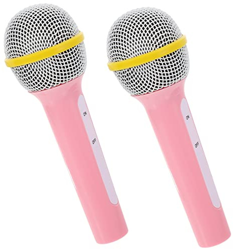 SOIMISS 2pièces Microphone Jouet Imitation pour Garçon Fille Plastique Léger Et Portable Accessoires pour Jeux De Rôle Scène Et Fête Anniversaire pour Filles Et Garçons