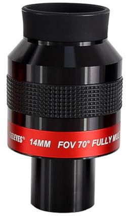 EpheyFIF 1 st 70° platt fält autofokus okular 1,25 tum 7/14/22 mm ultra vidvinkel okular för astronomiska teleskoptillbehör