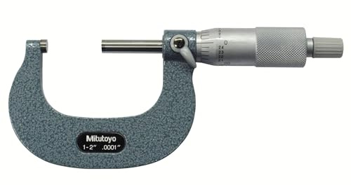 Mitutoyo 103–262 Series-103 extérieur Micromètre avec cadre arrondi et cliquet d'arrêter, 2,5-5,1 cm Range, 0 cm Graduation