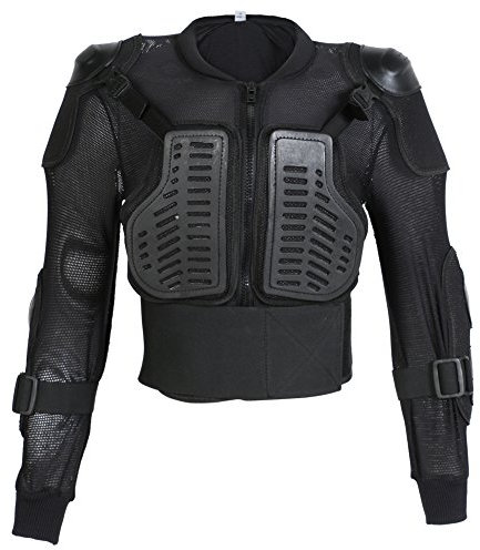 Texpeed - Kinder Motocross jacke mit Rückenprotektor für sportliche Aktivitäten - Brustschutz - Schwarz - 6 Jahre