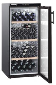 Cave de vieillissement Liebherr WKB3212 - Cave de vieillissement- Capacité : 164 bouteilles - Air brassé - humide - Noir - Porte Vitrée - 3 clayettes Bois - classe A