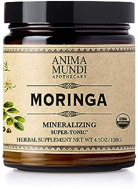 Anima Mundi Apothecary Moringa Leaf Powder - Pure Organic Rainforest Superfood - Energy Support Supplement, Natural & Non-GMO Green Powder (6oz / 170g)