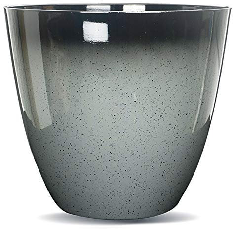 Gr8 Garden Large Round Glazed Effect Egg Cup Planter Patio Flower Plant Pot Tub[Grey]