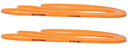 4KOR Fitness 41” Resistance Loop Band - Pair of 2 Orange Resistance Bands (5 to 15 Pounds - 0.25 inches Wide) for Mobility, Yoga, Physical Therapy, Pull Ups, Home or Gym Workouts and More
