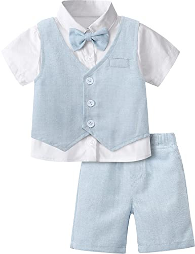 mintgreen Bébé Garçon Formel Costume Ensemble, Bleu Clair, 4-5 Ans