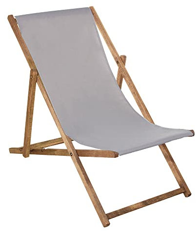 SPRINGOS Chaise Longue Pliante en Bois Imprégné - Relaxation, Camping, Plage - Bois de Hêtre