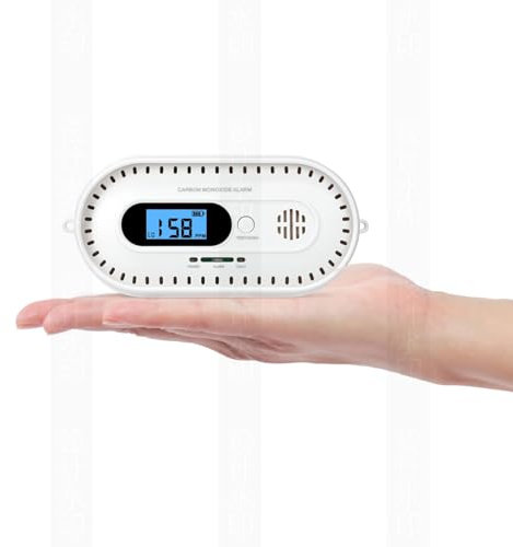 Rivelatore di allarme di monossido di carbonio per 10 anni, rilevatore di allarme di CO con segnaletica digitale LCD con memoria di allarme, durata della batteria secondo EN50291