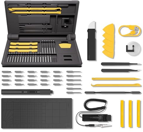 HOTO 48 in 1 Feinmechaniker Werkzeug Set, Mini Elektrischer Schraubendreher Set, Handy Reparatur Werkzeug Set für Brillen Uhren Uhrmacher PC Laptop Switch PS4/5 Kamera, Präzisions Schraubenzieher Set