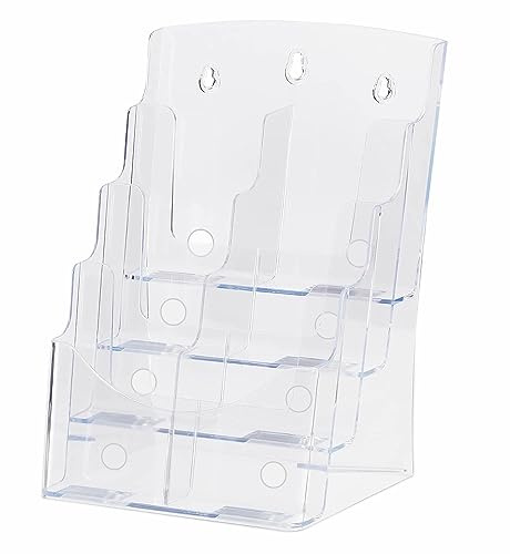 TUKA-i-AKUT 2pz Portabrochure 8 Scomparti Formato A4 1/3 | DL | A6, Supporto per Depliant da Tavolo o da Parete, Portariviste Espositori per Menu Cataloghi Brochure, Acrilico Trasparente, TKD8633