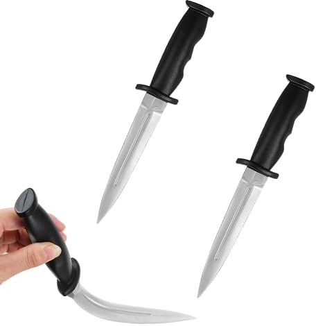 JLEivvi 2 PCS Rubber Martial Art Training Knife Fake Practice Knife for Martial Art Training
