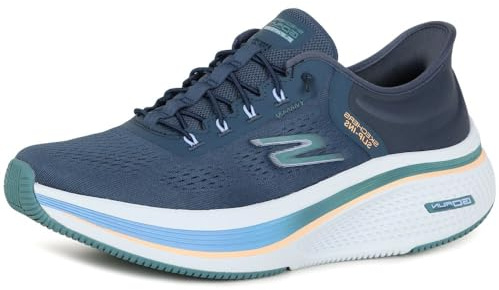 Skechers Chaussures à enfiler GO Run Elevate 2.0 Banyan pour femme, Bordure bleu sarcelle en textile bleu marine, 38.5 EU