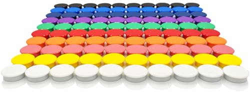 PYJLBX Magnete für Magnettafel, Magnete Stark, Kühlschrankmagnete, 100 Stück Magnete Kühlschrank, Mini Magnete Klein Magnet Whiteboard Magnete Bunt Rund Magneten, für Whiteboard, Magnetwand,10 Farben