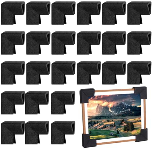 24Pcs Photo Mirror TV Frame Edge Protection Corners - Shipping Moving Corner Protector - Black