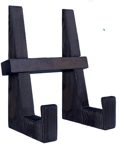 Recipe Book Stand for Cookbook, Wooden Kitchen iPad and Book Holder for Display Stand, Cook Book Stand for Reading Hands Free (Black)