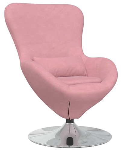 vidaXL zeitgenössischer rosa Sessel mit gepolsterten Armlehnen, Schwenkfunktion, langlebigem Metallrahmen, ideal für Wohnzimmer und Schlafzimmer, stylische Innenraumsitzgelegenheit, bequem zum Lesen
