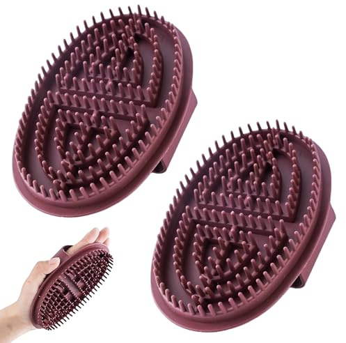 2 Stücke Massagebürste Körper,Braun Massage bürste,Meridian Bürste,Massage Brush,Meridianbürste,Meridian-Bürste,Ganzkörper Entspannung,Massagekamm,Gua Sha Körper,Entfernt Feuchtigkeit und Kälte