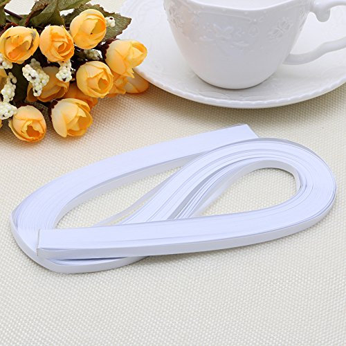 Gwxevce 120 Streifen Quilling Paper 5mm Breite Einfarbiges Origami-Papier DIY Hand Crafts White