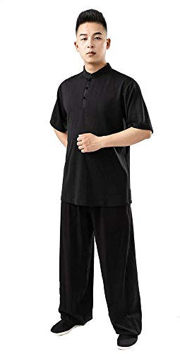 Tai Chi Uniform Männer Frauen Jungen Damen Unisex, Koreanische Seide Kung Fu Anzüge Traditionelle Chinesische Kampfkünste Wing Chun Boxen Karate Trainingskleidung Tangzhuang Geschenk (A,M)