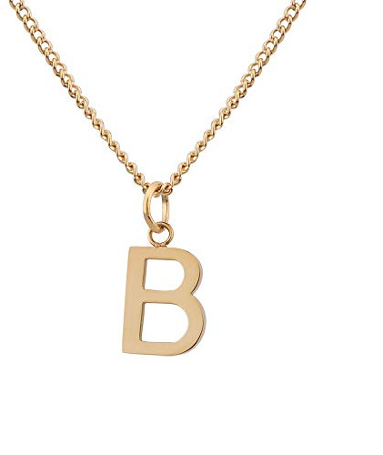 GD GOOD.designs Cadena con letras B de oro de 18 quilates - Cadena de oro para señoras con colgante de la A a la Z Cadena de letras iniciales