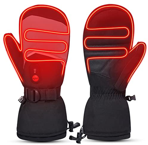 day wolf Beheizte Handschuhe, wiederaufladbare SkiHandschuhe für Damen Herren Kinder Winterskaten Camping Skifahren Wandern Handwärmer
