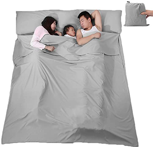 V VILISUN Saco de Dormir Forro Saco de Dormir Ligero Portátil A Prueba de Suciedad Sábana de Camping Ligera y Compacta Ideal para Albergues Juveniles Camping Actividades al Aire Libre, etc.