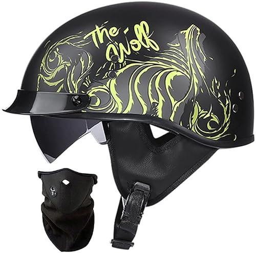 STTTBD Casco da Moto Casco da Scooter per Casco Semi Aperto Unisex Approvato DOT/ECE con Visiera Parasole Fodera Rimovibile per Scooter da Bici G,XXL