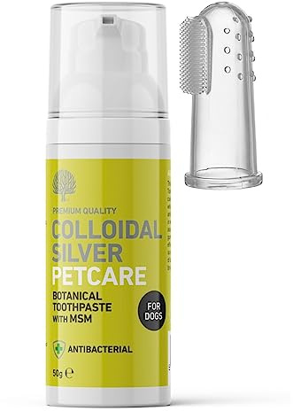 Nature's Greatest Secret Natural Dog Toothpaste 50g with Colloidal Silver & MSM - Fresh Peppermint Flavour - Vegan & Antibacterial Formula - Supports Gum Care & Oral Hygiene - UK Made