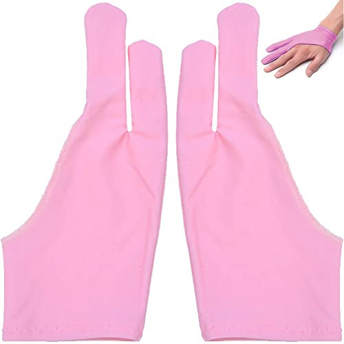 Glove De 2pc Guante De Dibujo De Dos Dedos a Derecha Y a Izquierda Glove De Dibujo Digital para Dibujar para Dibujar Tableta