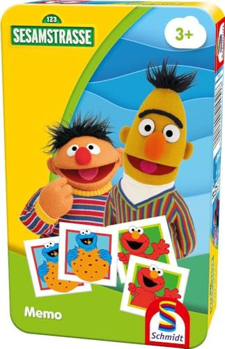 Schmidt Spiele 51451 Sesamstraße, Memo, Reisespiel, Bring ich mit Spiel in Einer Metaldose
