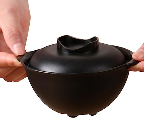 Povanjer Bol Ramen pour Micro-Ondes | Bols à Soupe avec couvercles | Bol à Micro-Ondes pour Chauffer confortablement, poignée binaurale, Pas Facile à brûler pour Cuisiner des soupes et des Nouilles