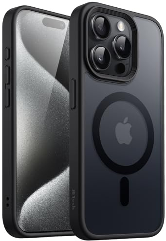 JETech Magnetic Matte Case for iPhone 15 Pro Max, Black