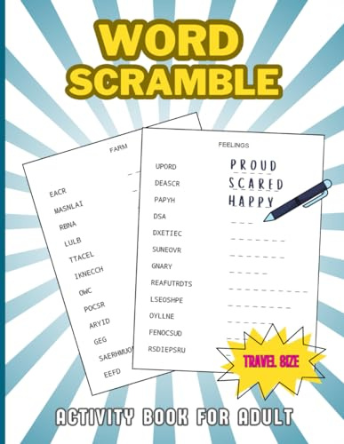 Word Scramble: Activity Book for Adult Travel Size