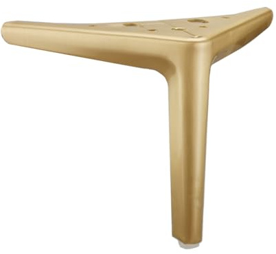 ETOPARS Möbelben metall triangel fötter ersättning för skåp byrå soffa stol arbetsbänk, förpackning med 2 (borstad guld, 12 cm)