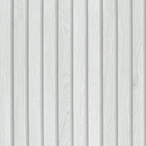 VEELIKE 3D Holzpaneele Tapete Weiß Holztapete Klebefolie Holzoptik Weiß Grau Möbelfolie Holz Möbelklebefolie Selbstklebende Tapete Holzoptik Folie Schlafzimmer Badezimmer Wasserfest 40 cm x 300 cm