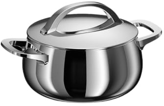 BergHOFF Home Petite casserole (18cm) – Casserole en acier inoxydable avec couvercle – Convient à toutes les plaques, y compris induction – Cocotte – Lavable au lave-vaisselle & résistant au four