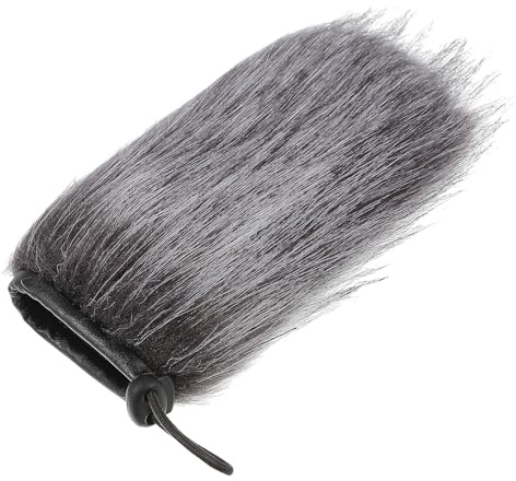 Cabilock Funda Antiviento para Micrófono de 15 CM Cubierta Peluda Gris- Filtro Antipop para Grabación Profesional Protector de Parabrisas para Entrevistas y Grabar Videos al Aire