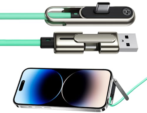 Chargeur Latéral pour Téléphone - Câble de Charge Rapide Latérale Double Embout 240W - Support De Câble De Chargement 2 en 1 | pour Smartphones Tablettes Électroniques Voyage Extérieur Camping Bureau