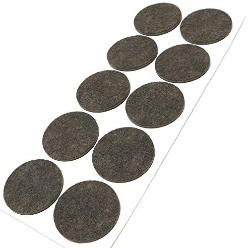 Adsamm® / 10 x deslizantes de Fieltro autoadhesivos/Marrón/ø 45 mm/Redondo/Deslizantes de Fieltro para Muebles de 3,5 mm de Grosor/Deslizantes para Muebles y Suelos