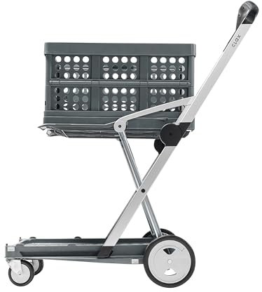 CLAX® Special Edition Grau | Table roulante | Chariot de préparation de Commandes | Chariot Libre-Service | Caisse Pliante Incluse