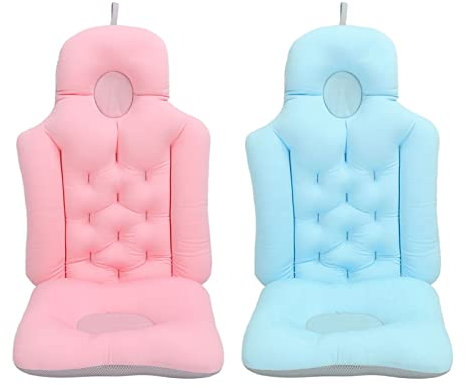 Brrnoo Badekissen, Badewannenkissen, Ganzkörper-Badekissen mit Kopf-, Nacken-, Schulter- und Rückenstütze, Weiches, Atmungsaktives, Faltbares Badewannenkissen für Frauen, Männer, Erwachsene,(Rosa)