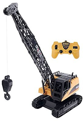 ENGINS DE CHANTIER - Gru - 090317-36 cm - Plastica - Giallo - Giocattolo Radiocomandato - Da 6 Anni