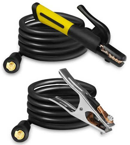 SSIMDER Welding Stinger Electrode Holder with Lead and Ground Clamp, Supports Dinse 10-25 & 35-50 Connectors, 600A Heavy Duty Welding Rod Holder for ARC Stick Welding, Home DIY, Auto Repair