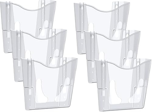 Deflecto Portariviste da parete, formato A4, perfetto per cartelle, cartelle, posta e opuscoli, trasparente, per casa e ufficio, con elegante design verticale