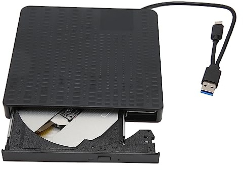Externes CD DVD Laufwerk, USB 3.0 Typ C CD DVD Brenner Lesegerät, Tragbarer DVD Brenner mit Steckplatz für Laptop PC 7 8 98