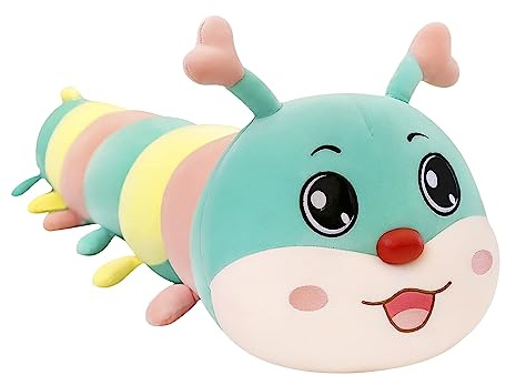 IPENNY 110 cm/43,3 pollici Carino Peluche Caterpillar Doll Morbido Farcito Caterpillar Cuscino Bambola Giocattolo Regalo per Fidanzata San Valentino Adulto Delicato sulla Pelle Comodo Cuscino Coccole