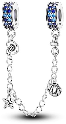 Hapour 925 Sterling Silber Sicherheitskette für Armbänder Charms Dangle Anhänger Perlen Schmuck Charm für Frauen