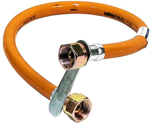 Sicignano | Tubo Flessibile GPL, Arancione, F/F, Class 2 - Gas Propano Butano Liquido - Raccordo per Tubo Flessibile Conforme a EN16436-1 - con Chiavetta, 20x14 mm, Pressione Massima 10 Bar (50 cm)