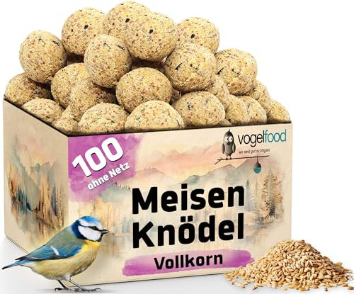 Samore 100 Stück (a 90g = 9 kg) Vollkorn-Meisenknödel ohne Netz Vogelfutter Wildvogelfutter Meisenkugel Ganzjahresfutter Fettfutter