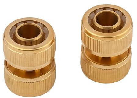 Mivos 2 x Messing Schlauchkupplung für 3/4 Zoll (19 mm) Schläuche - Gartenschläuche-Verbindungsstück - Schlauch-Reparatur-Anschluss zum 3/4 Wasserschläuchen - Schlauchverbinder aus Messing