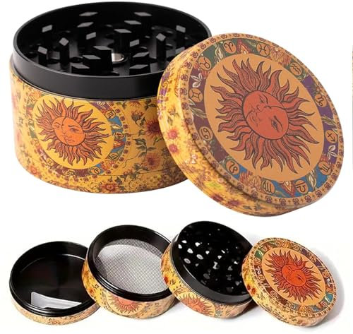 Spezie Macina Tritino,Spezie Grinder in Metallo Spezie Erbe Grinder Macinaspezie Macinapepe Versatile Portatile Macina Erbe E Erba, Spezie, Pepe, Sale con Raschietto (50mm)